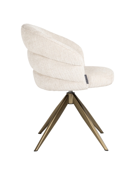 Chaise salle à manger pivotante bouclette beige ZENDAYA