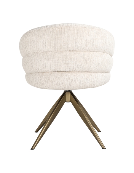 Chaise salle à manger pivotante bouclette beige ZENDAYA