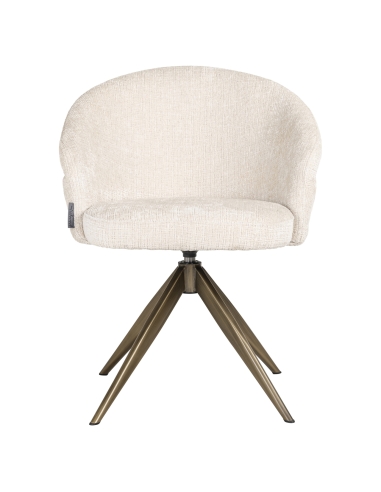 Chaise salle à manger pivotante bouclette beige ZENDAYA
