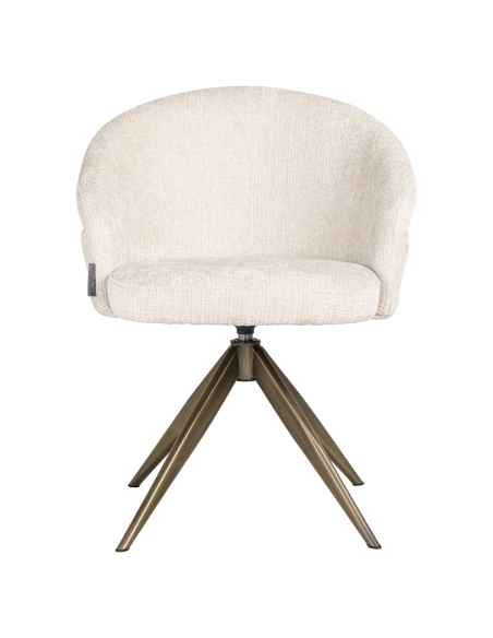 Chaise salle à manger pivotante bouclette beige ZENDAYA