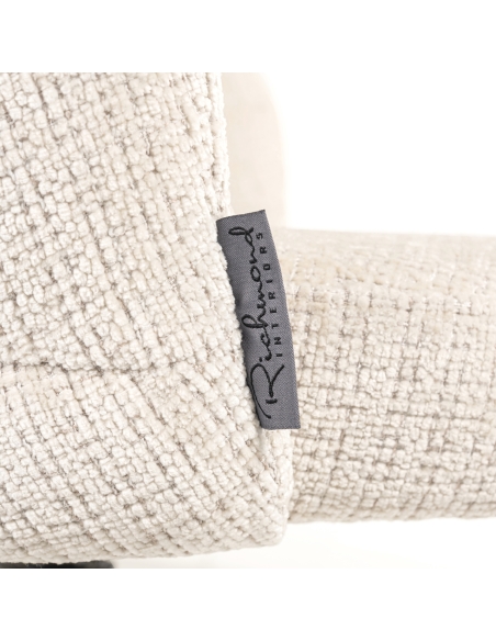 Swivel dining chair in beige bouclé ZENDAYA