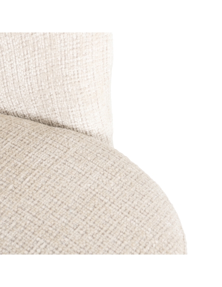 Chaise salle à manger pivotante bouclette beige ZENDAYA