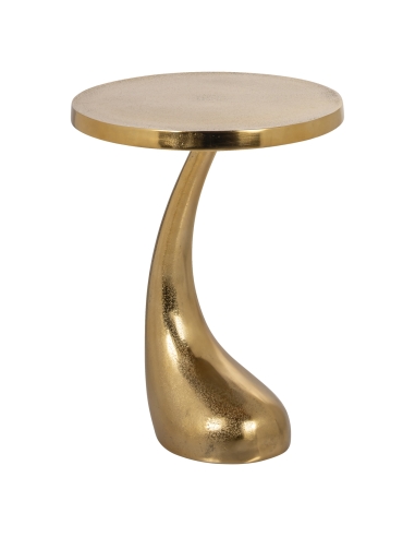 Table d'appoint ronde piètement courbe doré DOLPHIN