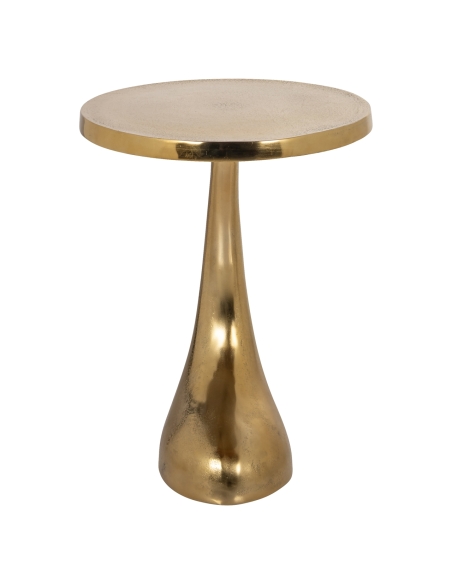 Table d'appoint ronde piètement courbe doré DOLPHIN