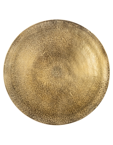 Round side table with curved gold base DOLPHIN