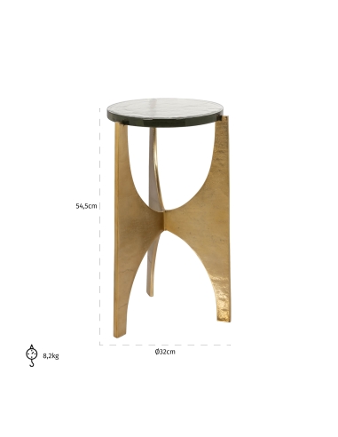 Tavolino rotondo con base dorata 33 AVERY