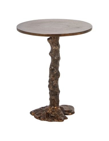Table d'appoint ronde piètement branche bronze MISTY