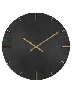 Round black and gold aluminum wall clock 74 BILAL