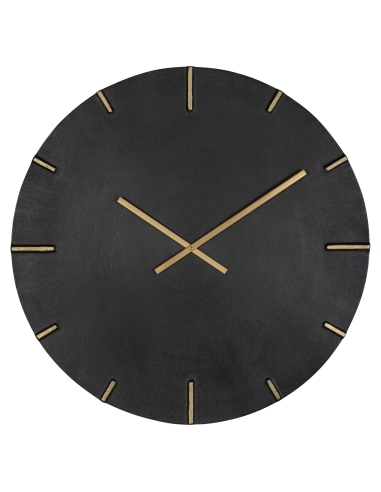 Horloge murale ronde aluminium noir dorée 74 BILAL