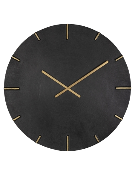 Round black and gold aluminum wall clock 74 BILAL