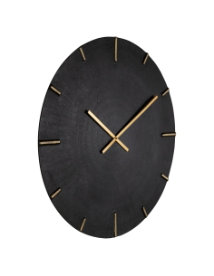 Horloge murale ronde aluminium noir dorée 74 BILAL 2