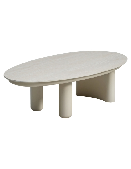 Beige sintered stone outdoor coffee table VÊNDOME