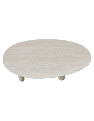 Beige sintered stone outdoor coffee table VÊNDOME