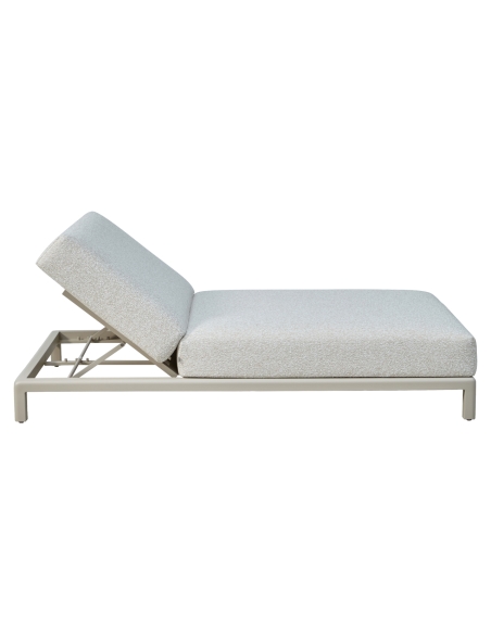 Double sun lounger with reclining backrest in ecru KEMPINSKI