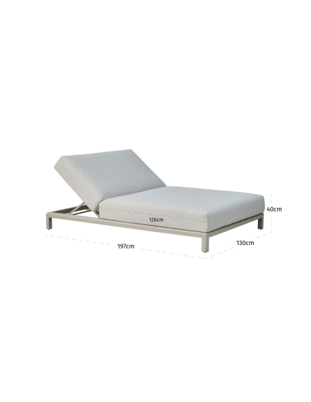 Tumbona doble con respaldo reclinable color crudo KEMPINSKI