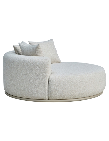 Bain de soleil rond tissu bouclé écru BELUCCI