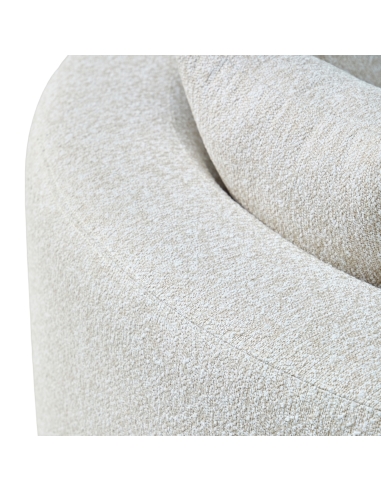 Bain de soleil rond tissu bouclé écru BELUCCI