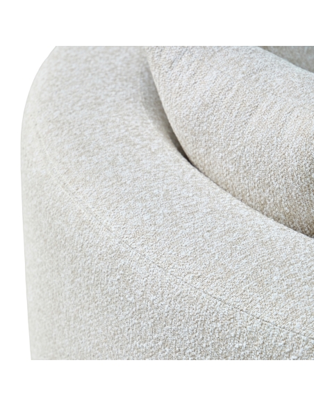 Bain de soleil rond tissu bouclé écru BELUCCI