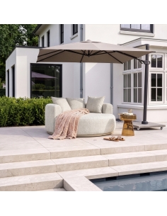 Bain de soleil rond tissu bouclé écru BELUCCI 2