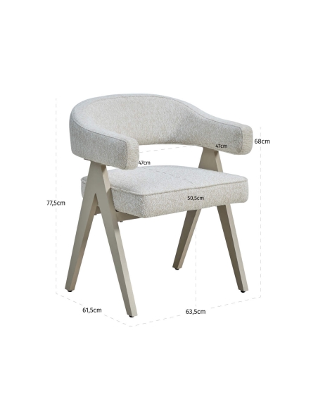 Chaise de salle à manger extérieure écru CATALAN