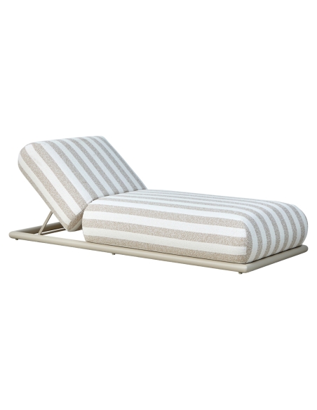 Bain de soleil dossier inclinable tissu rayé SULLIVAN