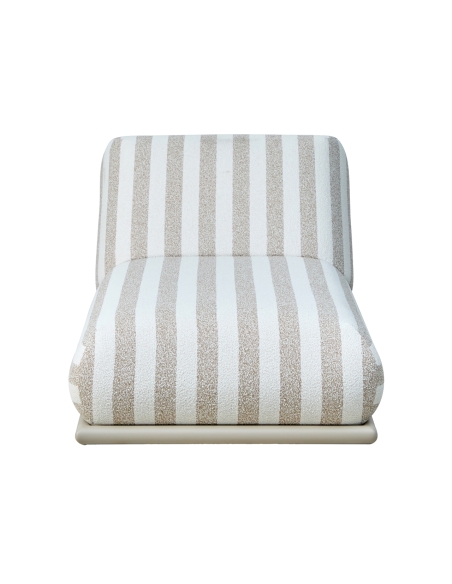 Tumbona con respaldo reclinable de tela a rayas SULLIVAN