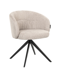 Chaise OLIVIA Natural Miami beige avec piètement noir, vue de trois quarts