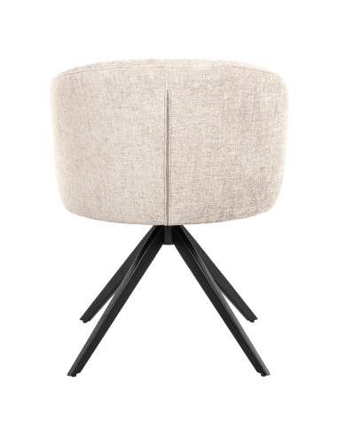 Dos de la chaise OLIVIA Natural Miami et piètement métallique noir