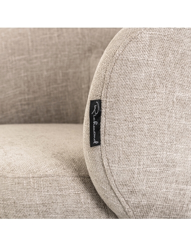 Detail van de stof Natural Miami beige en het label Richmond Interiors