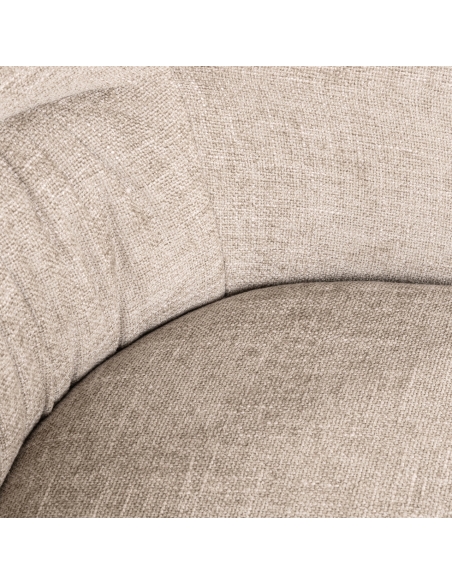 Gros plan du tissu beige à la jonction du dossier et de l’assise OLIVIA