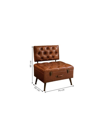 NAVAJO storage armchair with annotated dimensions 74 x 50 x 60 cm
