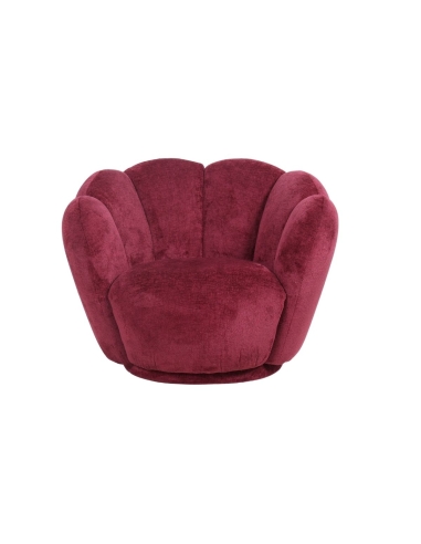 Fauteuil fleur bordeaux FLEUR vu de face