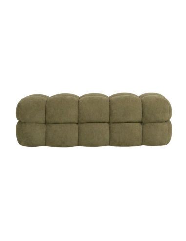 ENORA olive green bench seen from the front