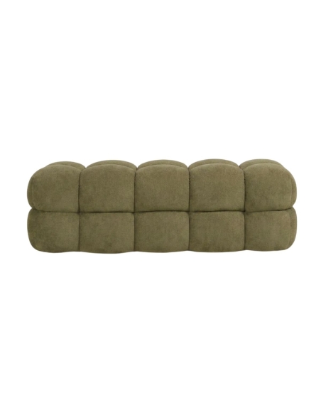 Banc bout de lit ENORA vert olive vu de face