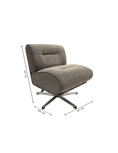 Sessel LEON mit eingezeichneten Maßen 64×63×76 cm