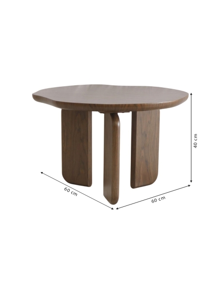 Mesa LUCY com medidas 60 x 60 x 40 cm assinaladas