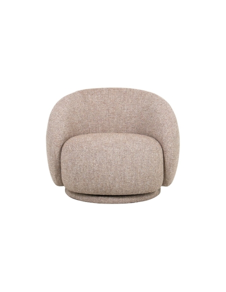 Fauteuil pivotant beige HORTENSE vu de face