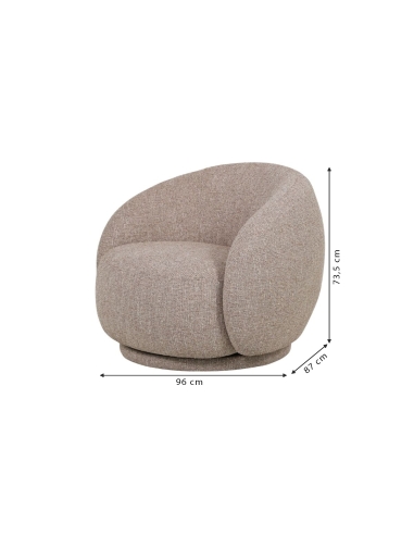 Poltrona HORTENSE com medidas 96x87x73,5 cm assinaladas