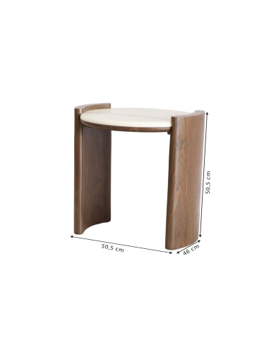 COLETTE side table with annotated 50.5 × 46 × 50.5 cm dimensions