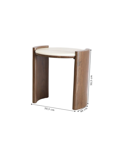 Table d’appoint COLETTE avec dimensions 50,5 × 46 × 50,5 cm indiquées
