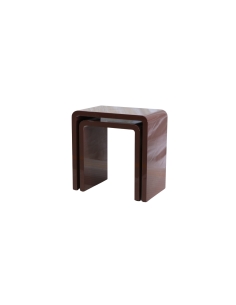Set van twee bordeaux gelakte PHILIPPINE nesting bijzettafels