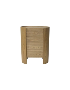 Commode SOREN 4 tiroirs en placage de frêne clair vue de face