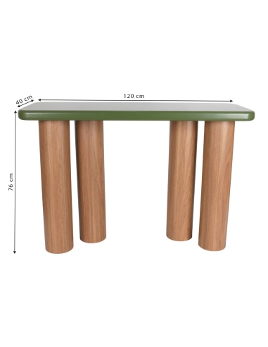 MAÏA console met aangeduide afmetingen 120 x 40 x 76 cm
