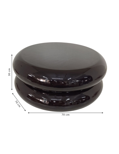 Mesa KAÏA com medidas 70 x 70 x 30 cm assinaladas