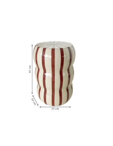 Taburete CASTILLE con dimensiones indicadas de 47 x 33 cm