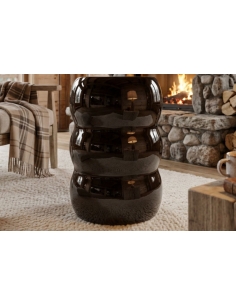 Tabouret CAPPUCCINO en métal brun foncé brillant 2