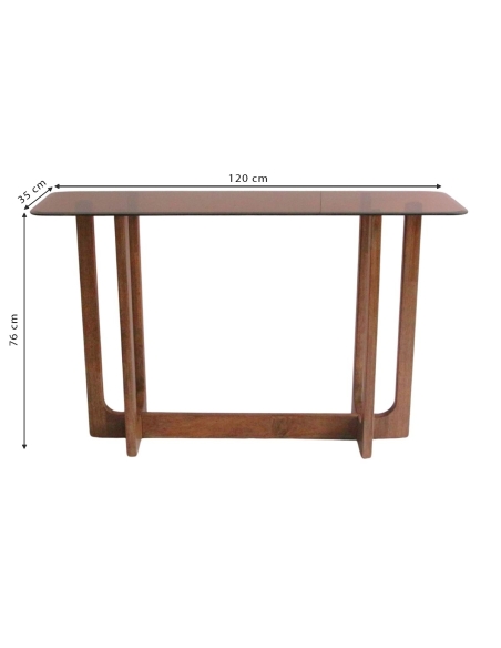 LAZARE console table with annotated 120 x 35 x 76 cm dimensions