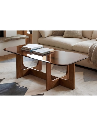 LAZARE coffee table styled in a contemporary living room