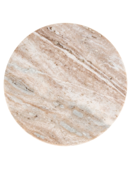 Round Sion tabletop from above showing its natural veining