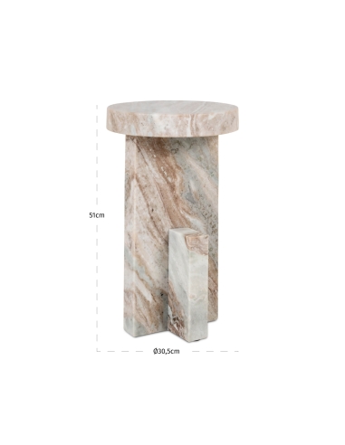 Dimensioni del tavolino Sion: altezza 51 cm e diametro 30,5 cm